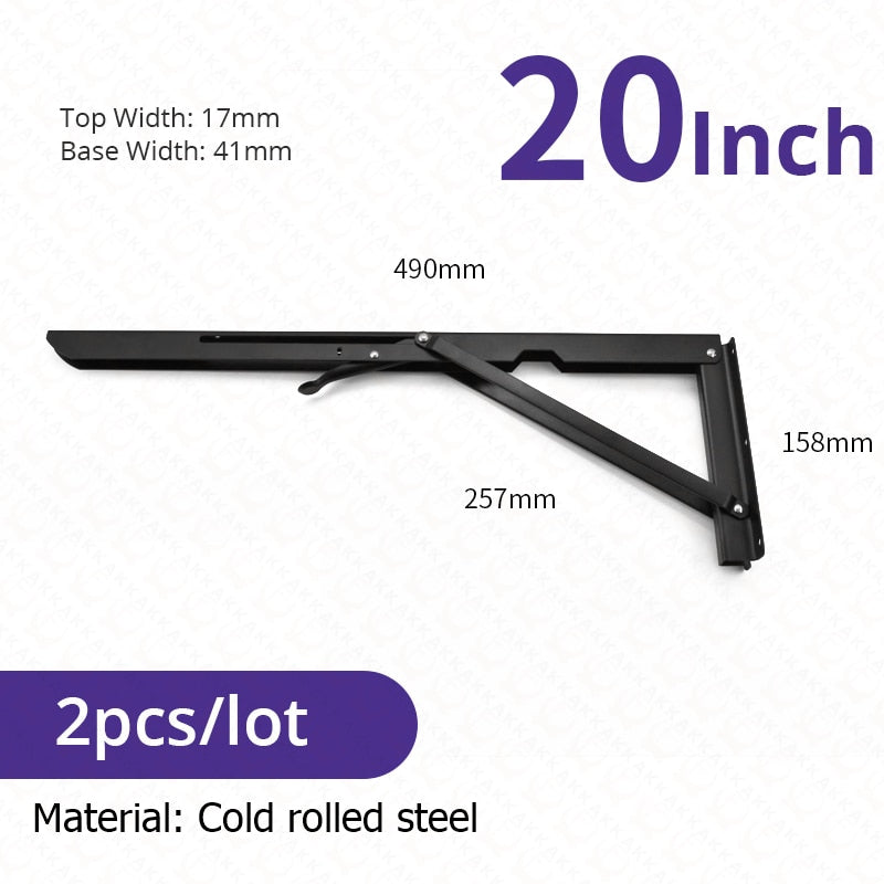 Collapsible Heavy-Duty Stainless Steel Shelf Brackets