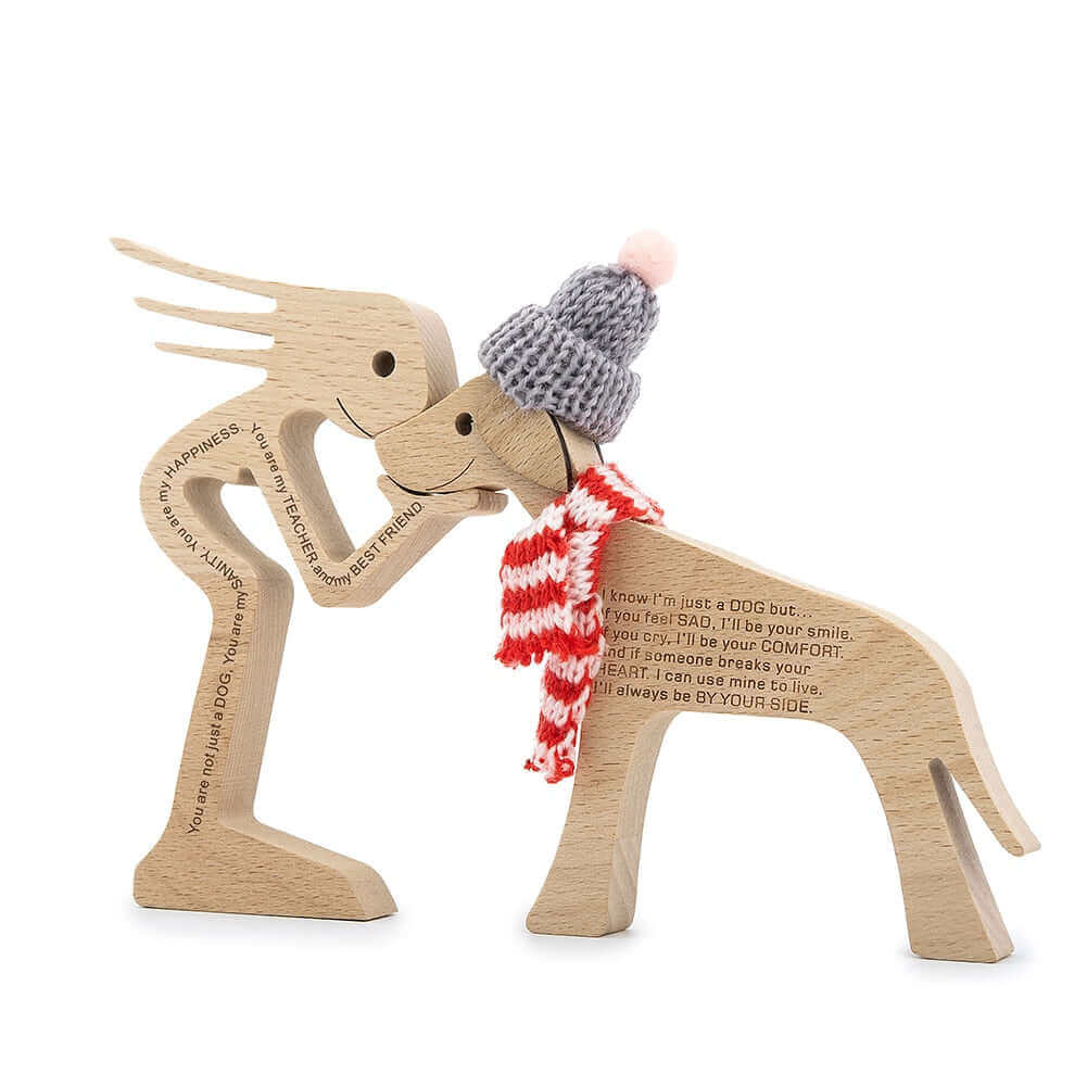Danish Wooden Animal Ornaments - Hand-Carved Pet Decor