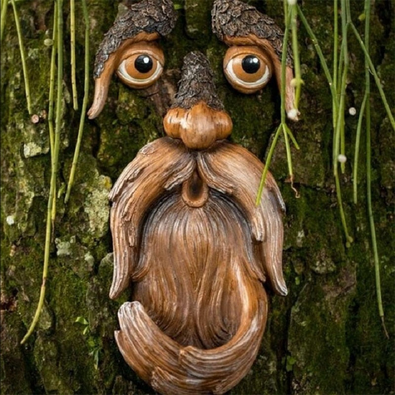 Tree Face Bird Feeder Station for Garden Decor