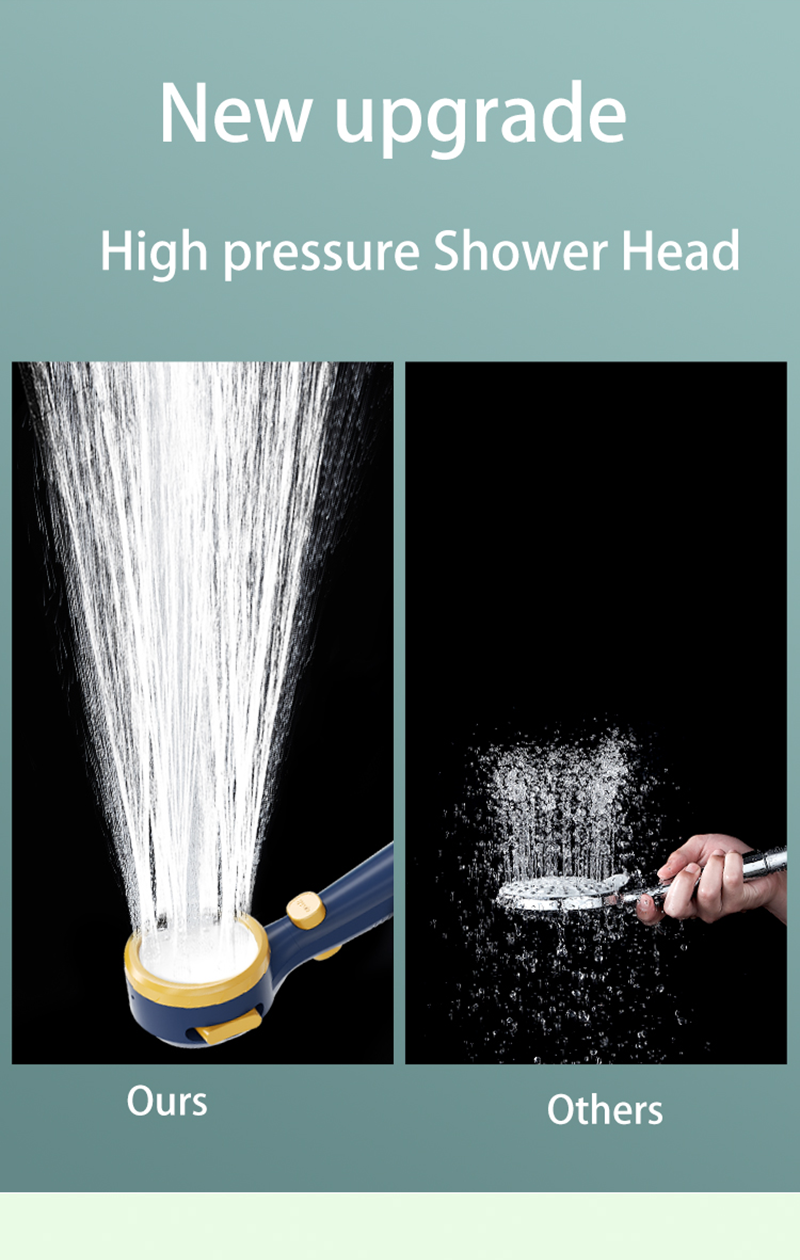 Shower Head with Built-in Temperature Display and 4 Settings