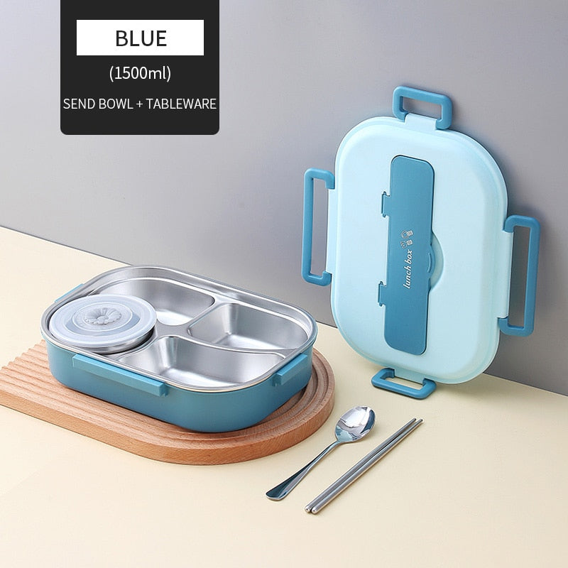 Stainless Steel Bento Lunchbox with Compartments for Kids