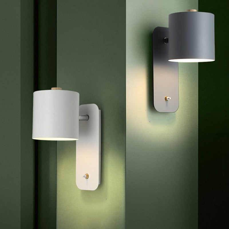 Modern LED Wall Lamp with Switch - Metal Indoor Lighting