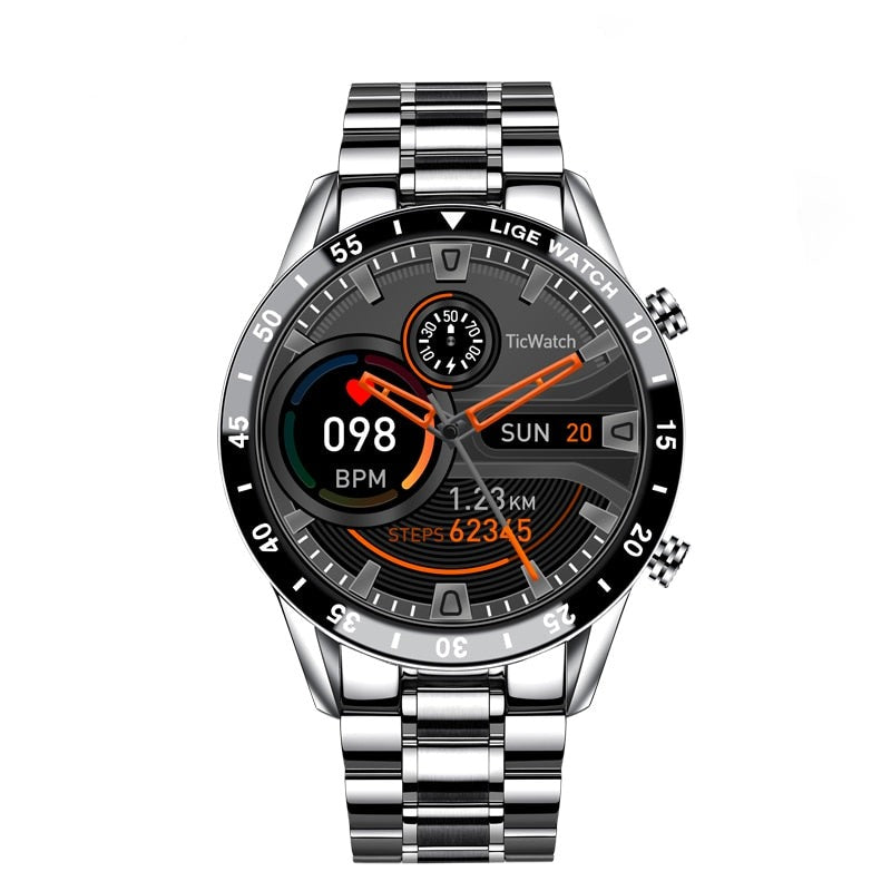 4G Touchscreen Smartwatch with Metal Band for Calls and Fitness