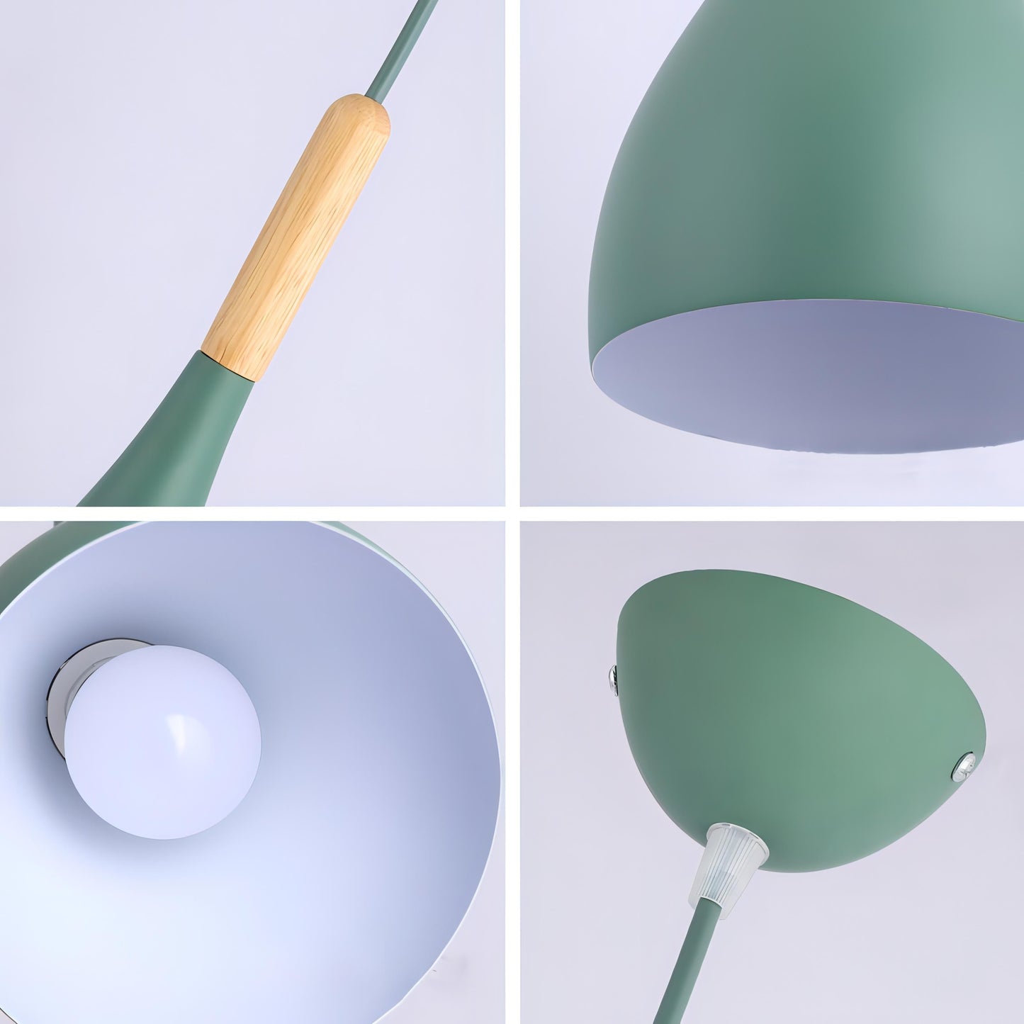 Modern Wooden Pendant Light - Scandinavian Drop Shape, Multiple Colors
