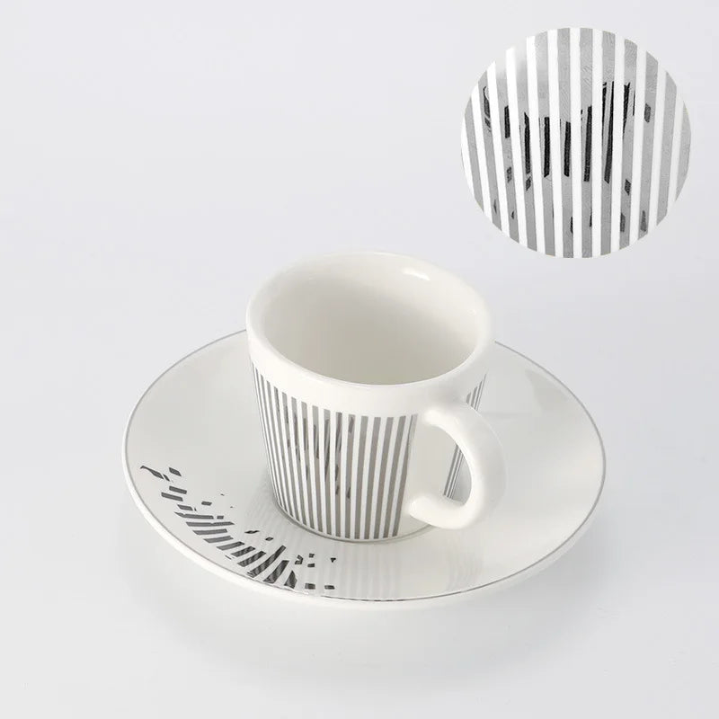 Ceramic Leopard Print Coffee Mug Set with Coaster