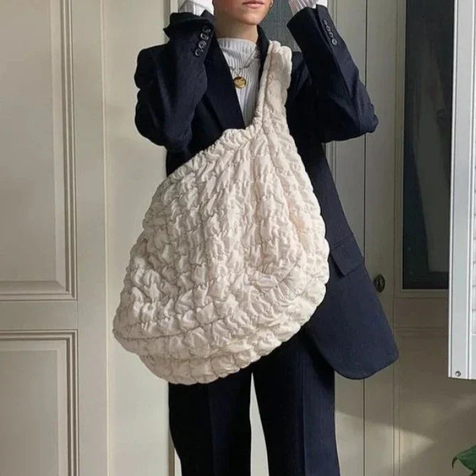 X-Large Quilted Shoulder Bag in Nylon and Polyester