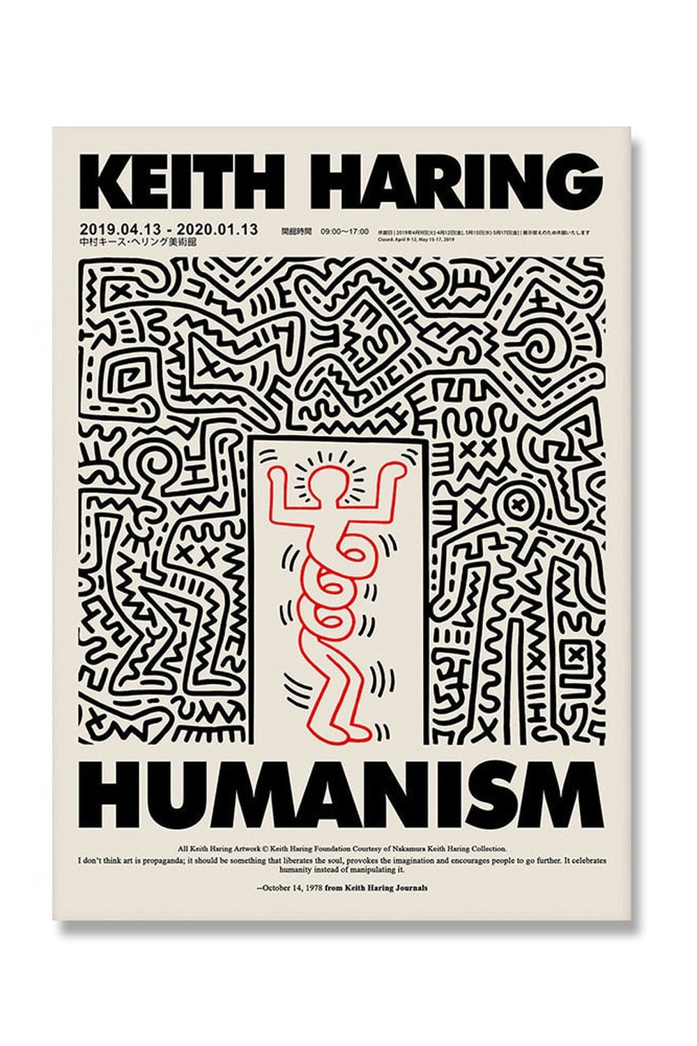 Keith Haring Inspired Linen Canvas Art