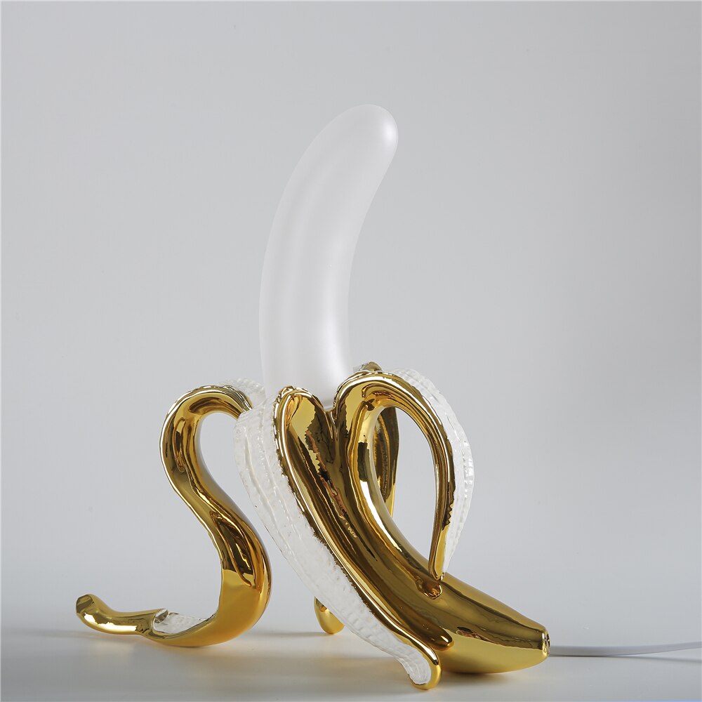Art Deco Banana Lights Table Lamp with Copper and Chrome Finish