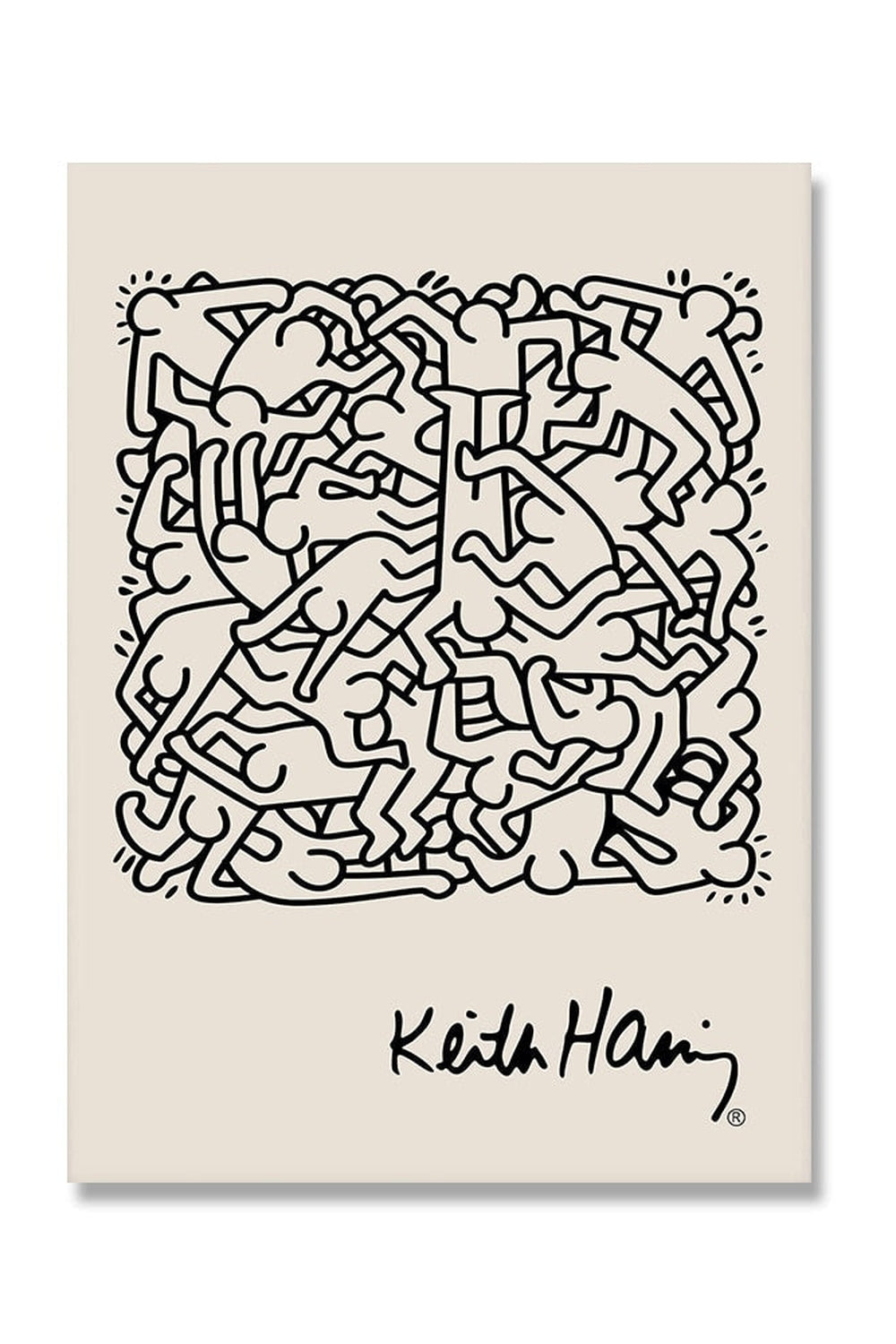 Keith Haring Inspired Linen Canvas Art