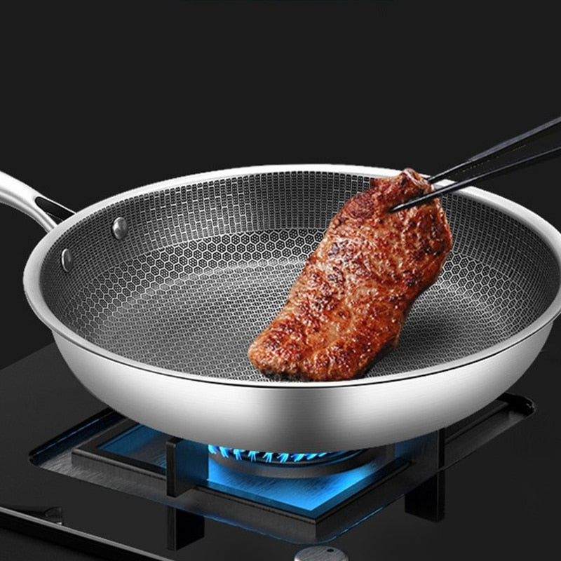 Stainless Steel Non-Stick Frying Pan with Pixel Technology