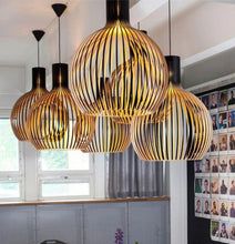 Handcrafted Wooden Pendant Lamp with Adjustable Height