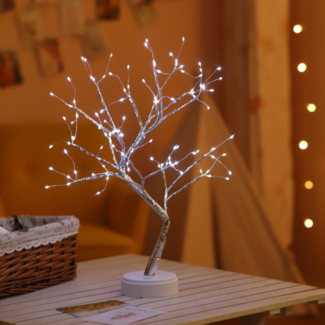 Bonsai Table Lamp with Adjustable Branches - Child-Safe Warm LED Lighting