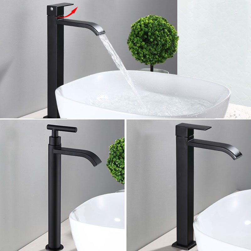Matte Black Single Handle Cold Water Faucet for Sink