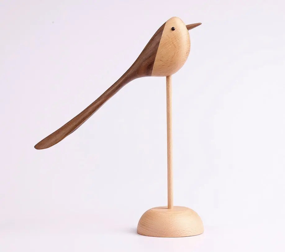 Danish Wooden Bird Figurines - Large & Small