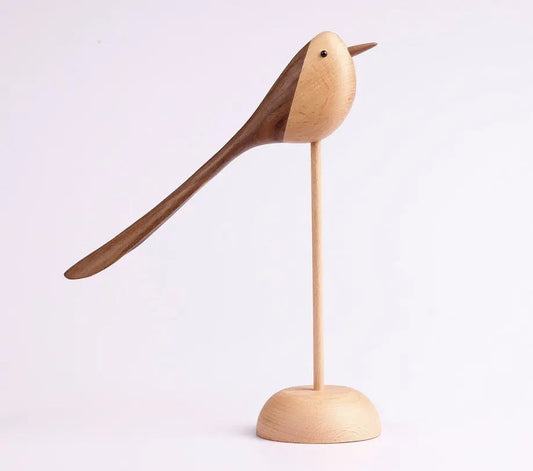 Danish Wooden Bird Figurines - Large & Small