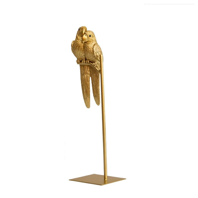 Lovebird Decorative Art Sculpture in Metal and Resin