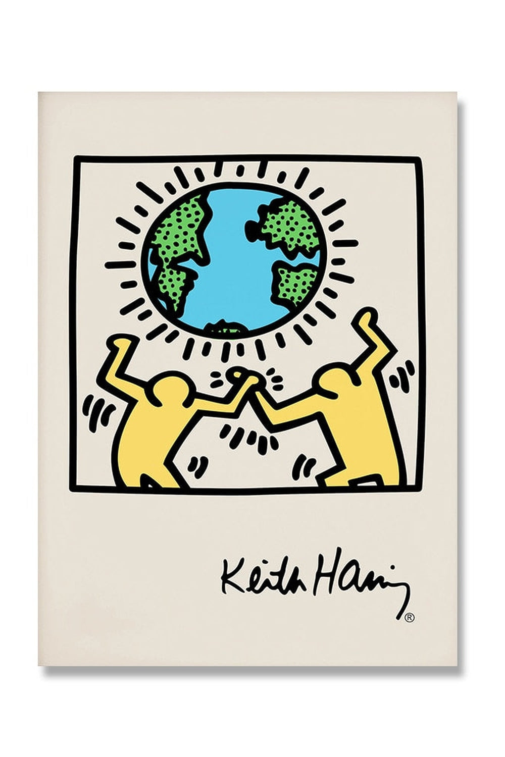 Keith Haring Inspired Linen Canvas Art