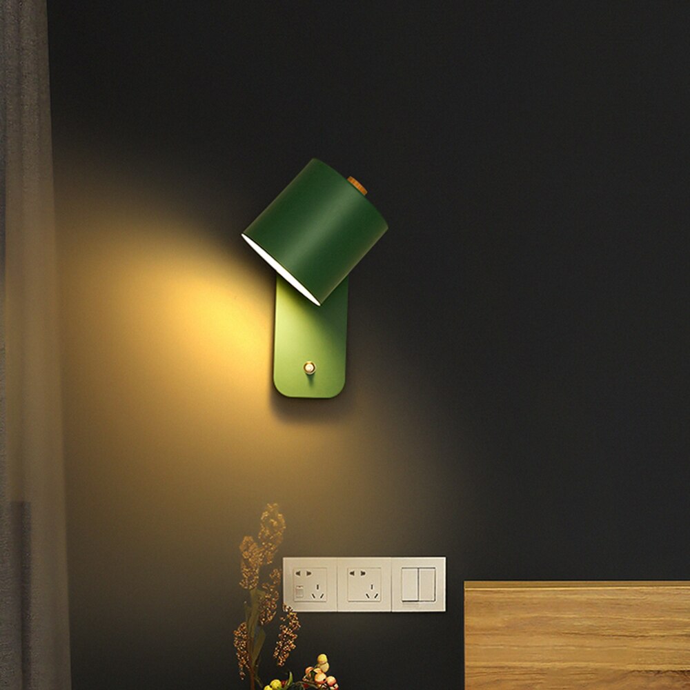 Modern LED Wall Lamp with Switch - Metal Indoor Lighting