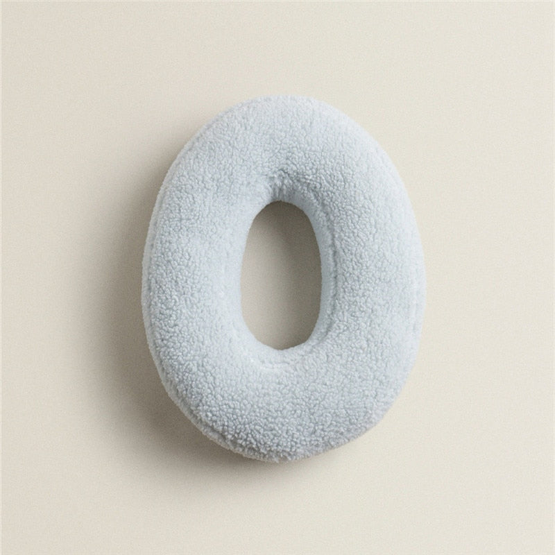 Alphabet Letter Fleece Pillow in Chestnut Brown and Cream