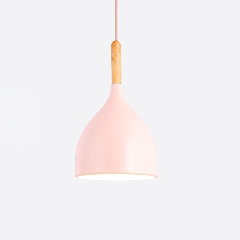 Modern Wooden Pendant Light - Scandinavian Drop Shape, Multiple Colors