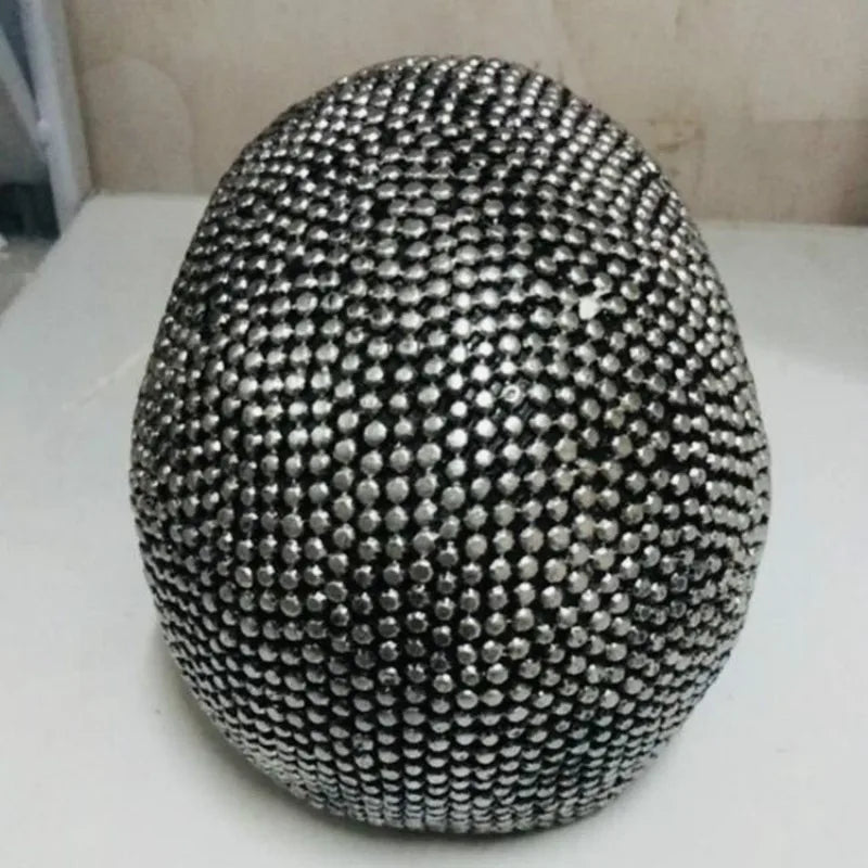 Large Silver and Gold Skull Resin Sculpture Decorative Figure