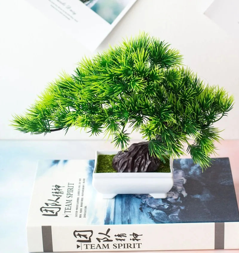 Mini Plastic Bonsai Tree for Desk Decor