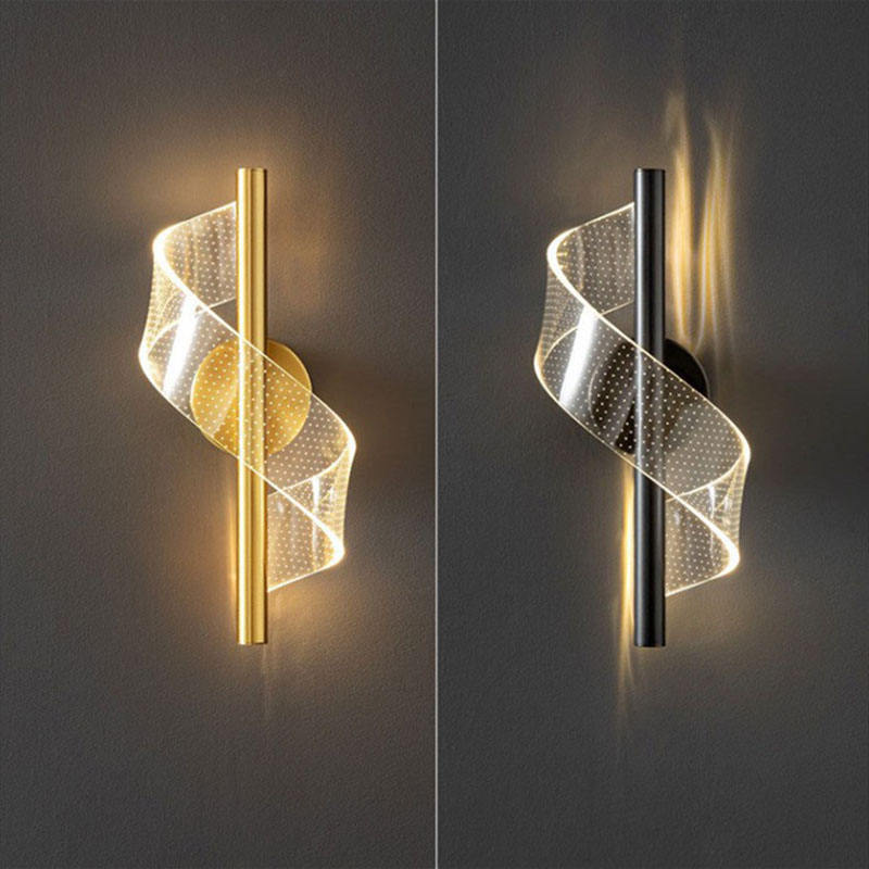 Modern Wavy LED Wall Lamp with Adjustable Light Colors