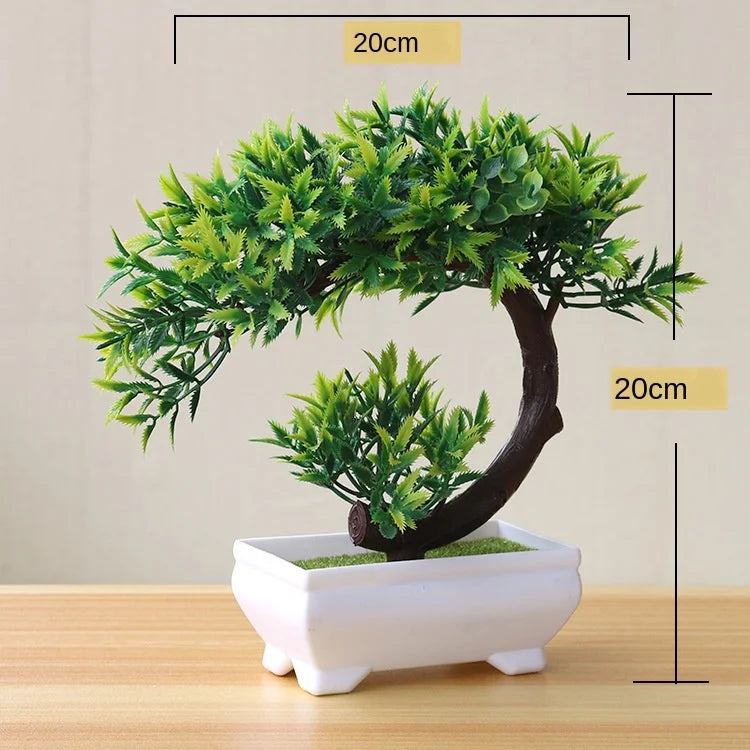 Mini Plastic Bonsai Plant for Desk Decor