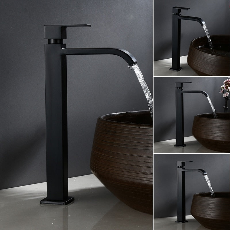 Matte Black Single Handle Cold Water Faucet for Sink