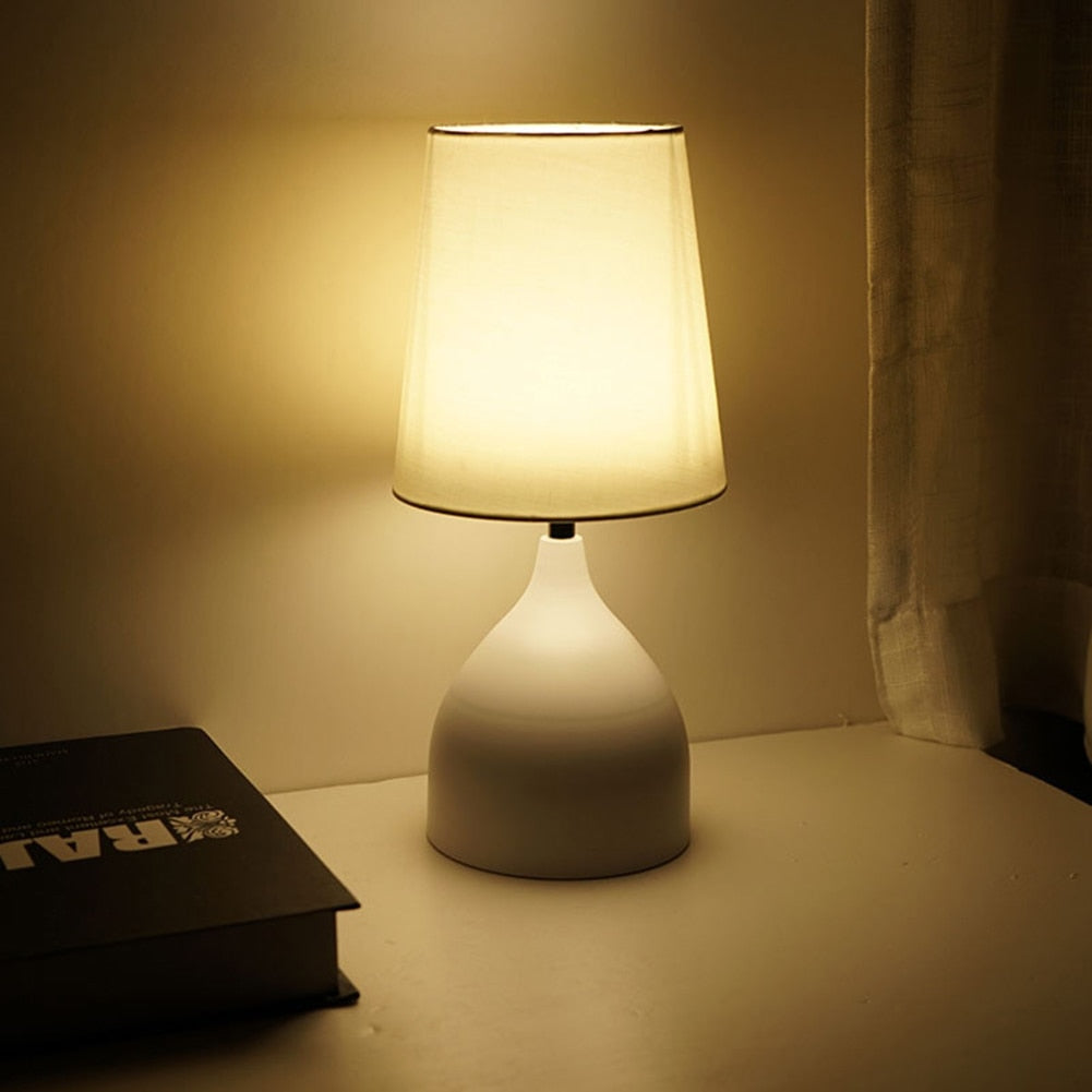 Modern Solid Wood LED Table Lamp with Adjustable Warm Light