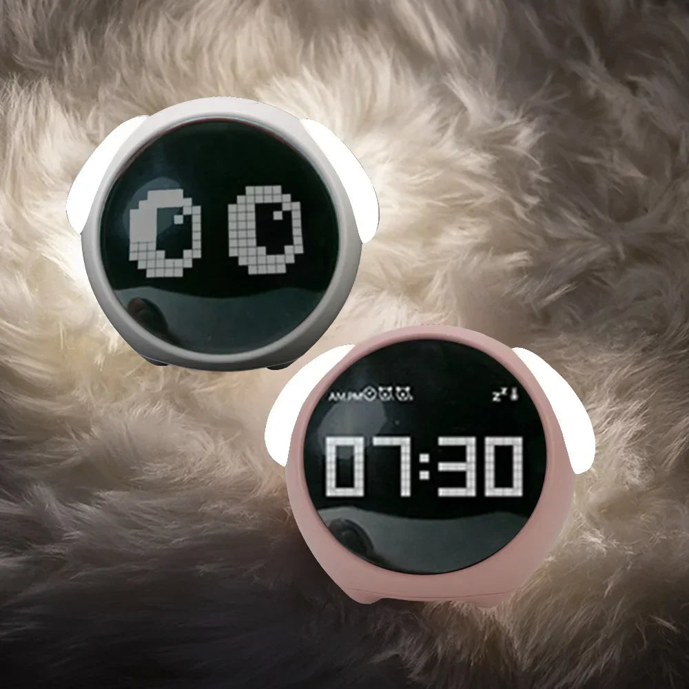 Cute Cartoon Night Light Alarm Clock with Voice Control