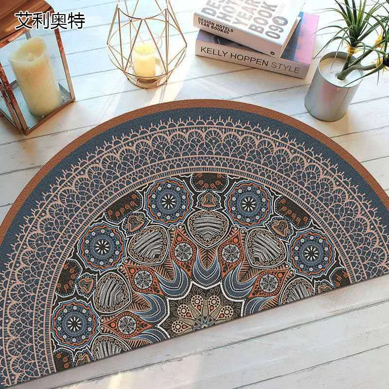 Bohemian Non-Slip Semicircular Polyester Doormat
