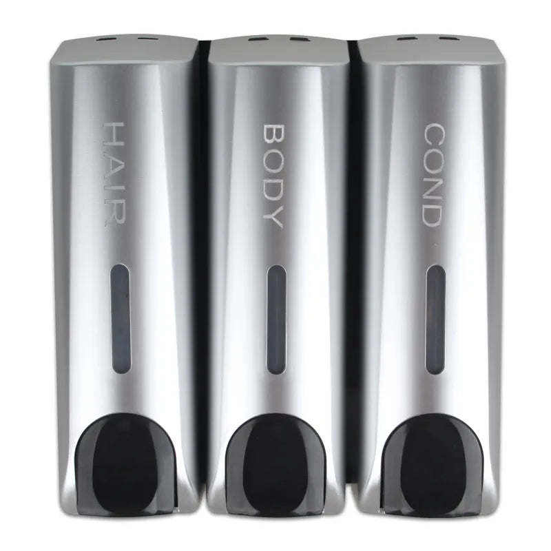 Wall-Mounted Shampoo and Conditioner Dispenser Set