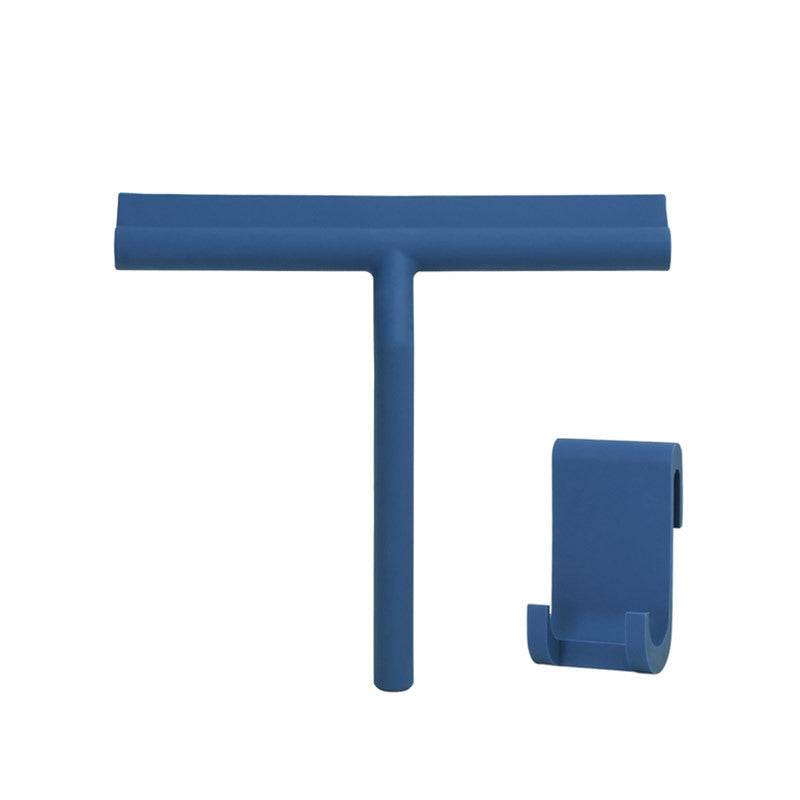 Retro Silicone Shower Squeegee with Holder - Streak-Free Cleaning in Turquoise or Fuchsia