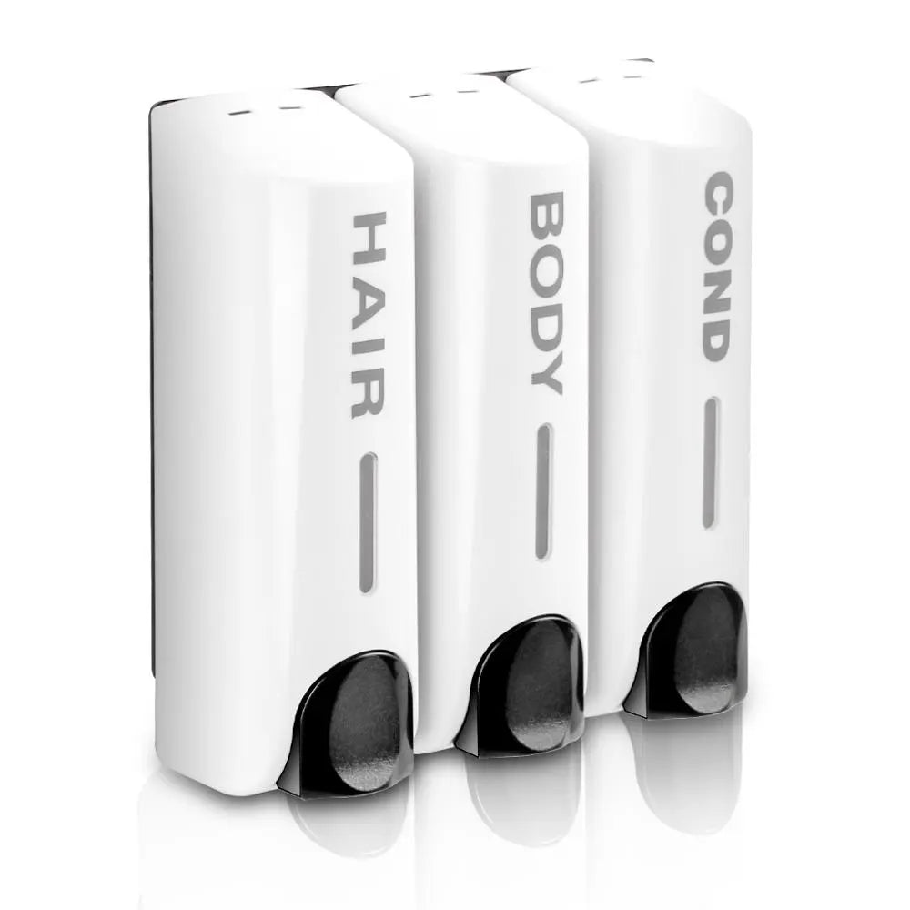 Wall-Mounted Shampoo and Conditioner Dispenser Set