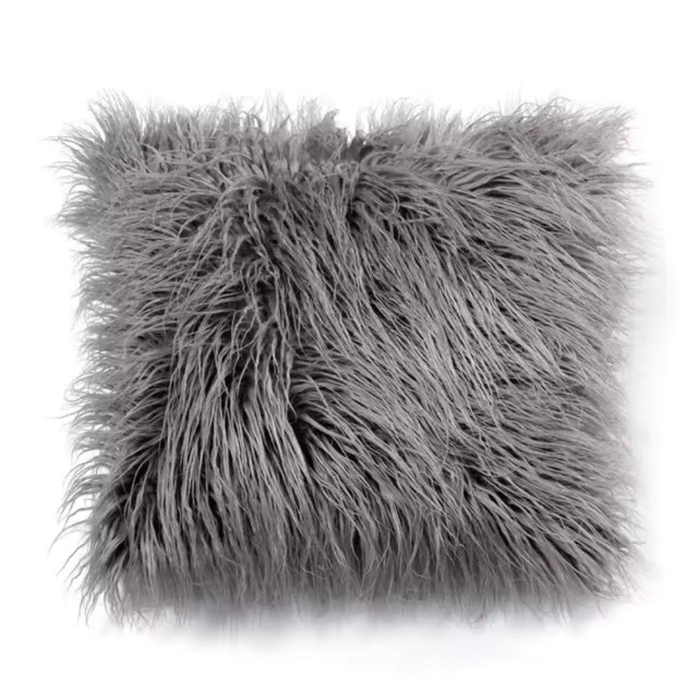 Furry Chic Cotton Cushion Cover 17x7 Inch