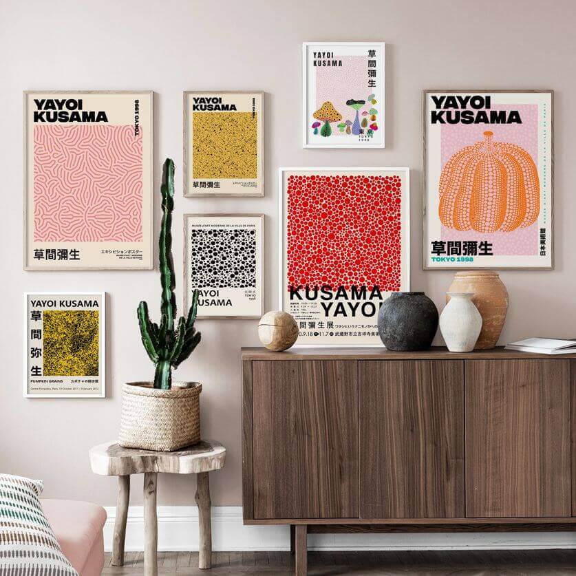 Yayoi Kusama Abstract Art Poster in Vibrant Colors