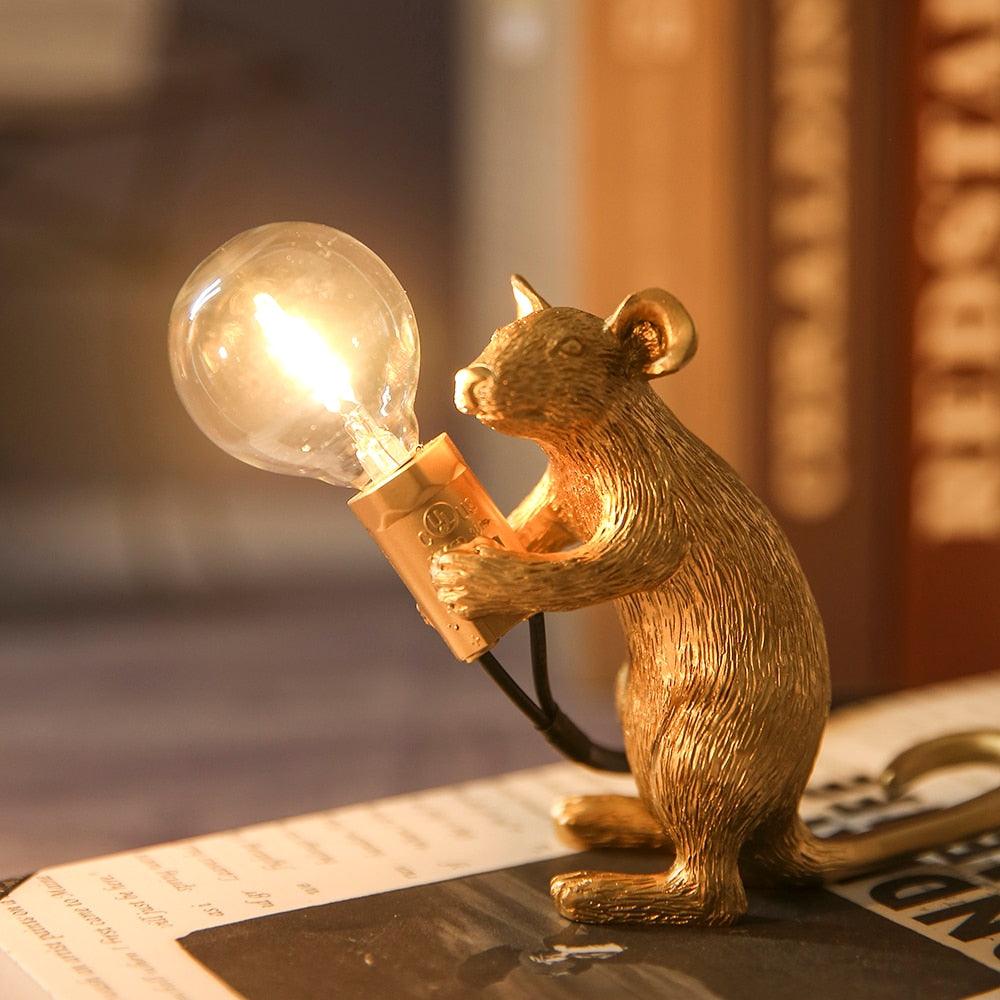 Modern Ceramic Mouse Table Lamp with LED Light