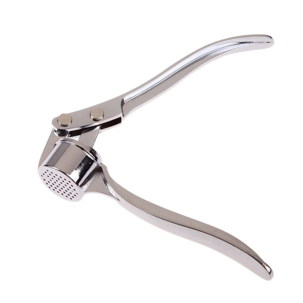 Stainless Steel Garlic Press and Chopper with Ergonomic Handle