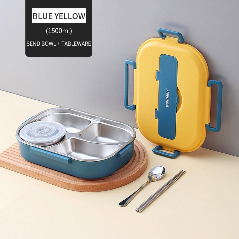 Stainless Steel Bento Lunchbox with Compartments for Kids