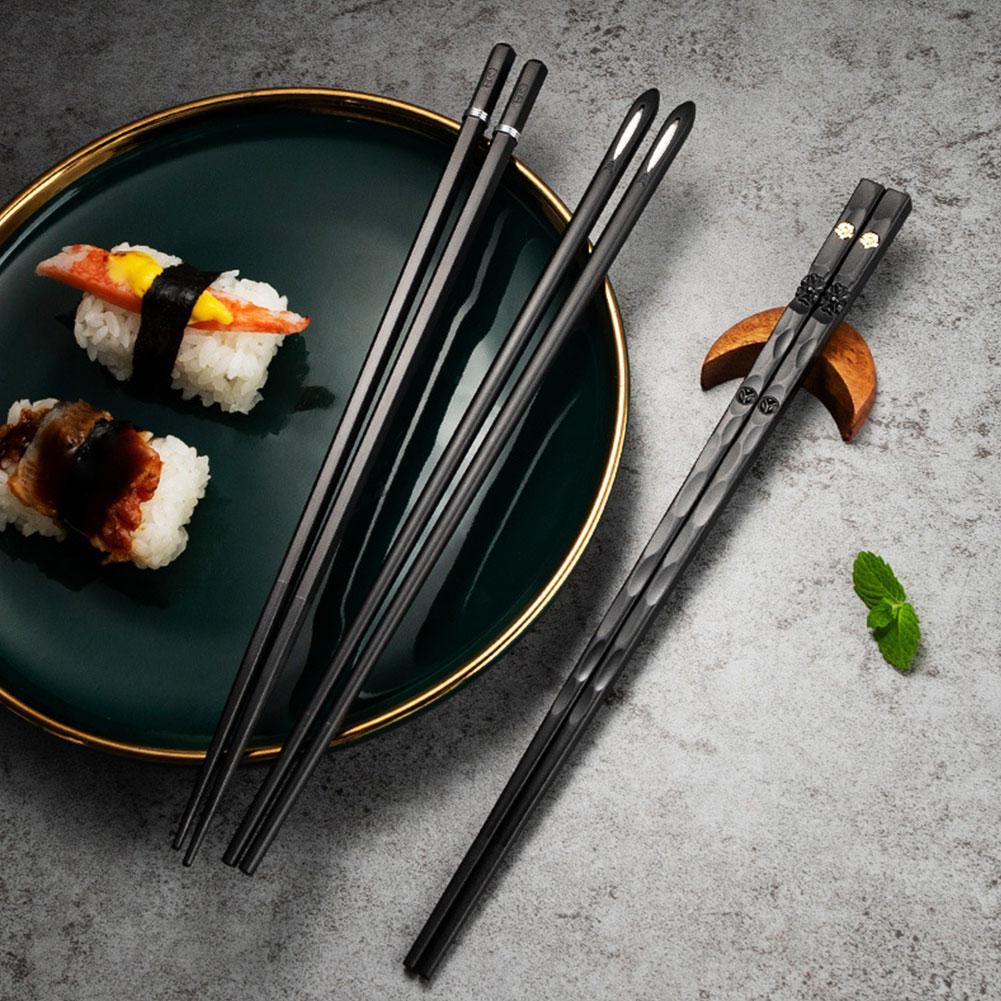 Luxe Alloy Chopstick Set with Elegant Design - 5 Pairs