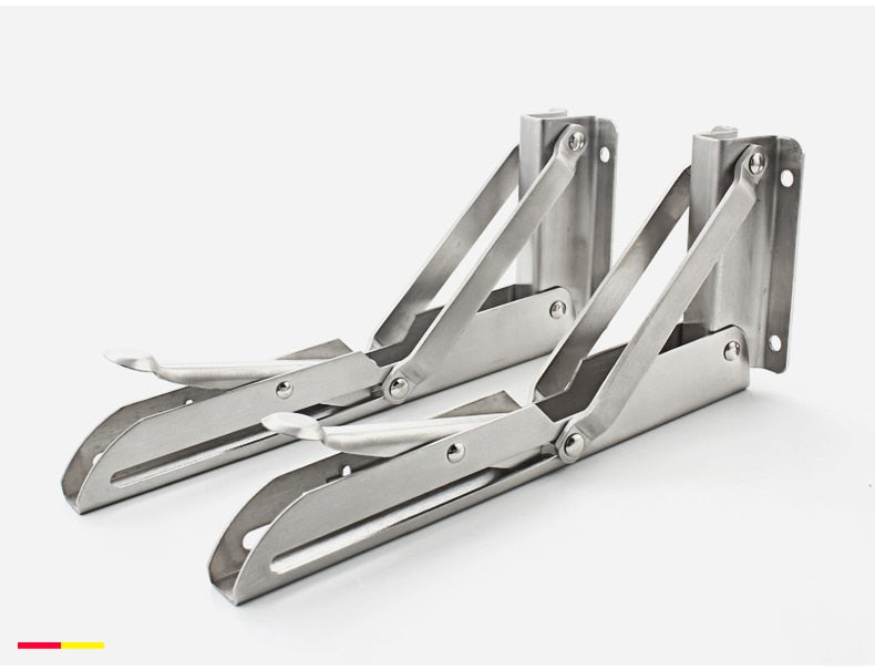Collapsible Heavy-Duty Stainless Steel Shelf Brackets