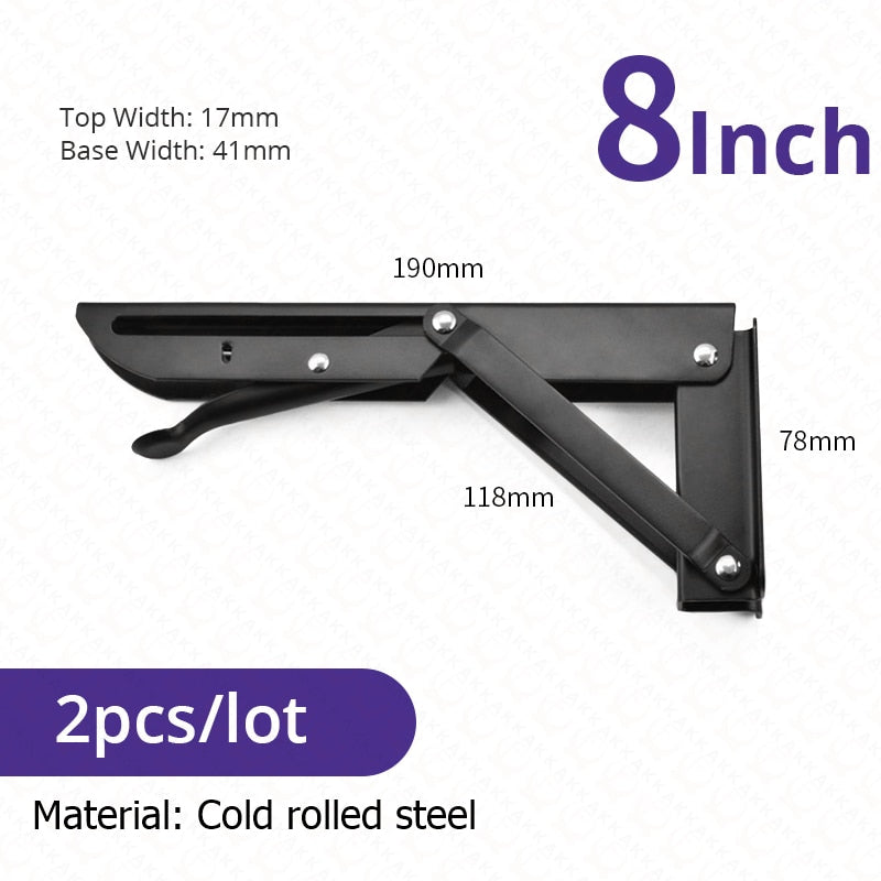 Collapsible Heavy-Duty Stainless Steel Shelf Brackets