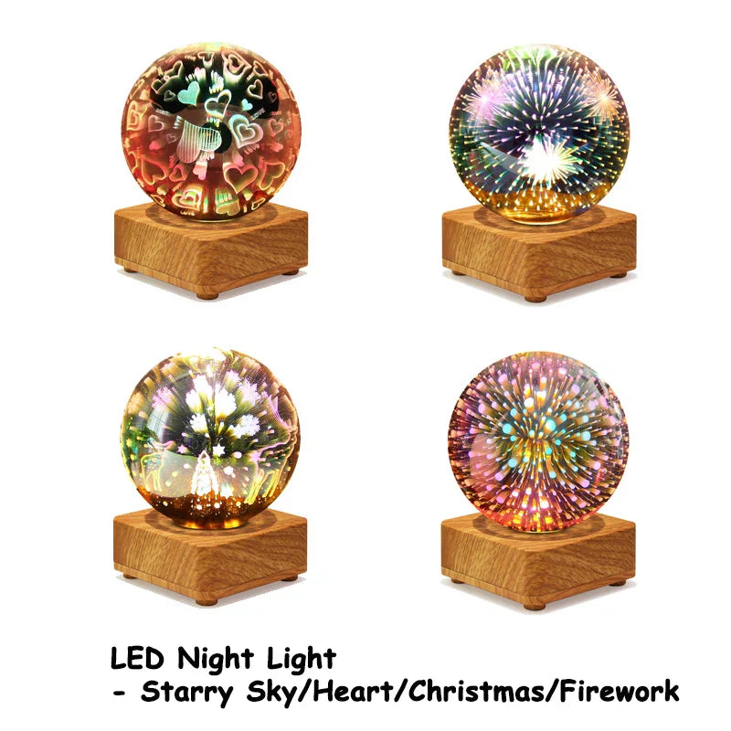 Colorful 3D Starry Sky Night Light USB Table Lamp