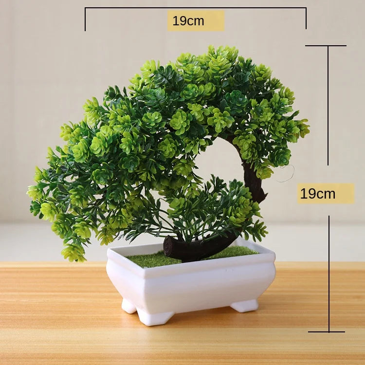 Mini Plastic Bonsai Plant for Desk Decor