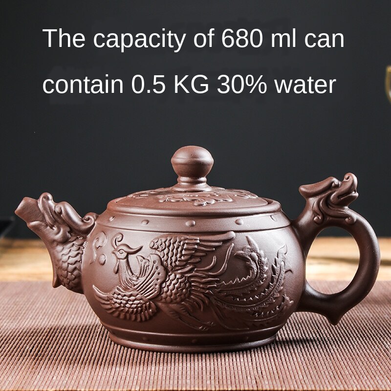 Large Capacity Handmade Purple Clay Teapot Set with Ball Filter