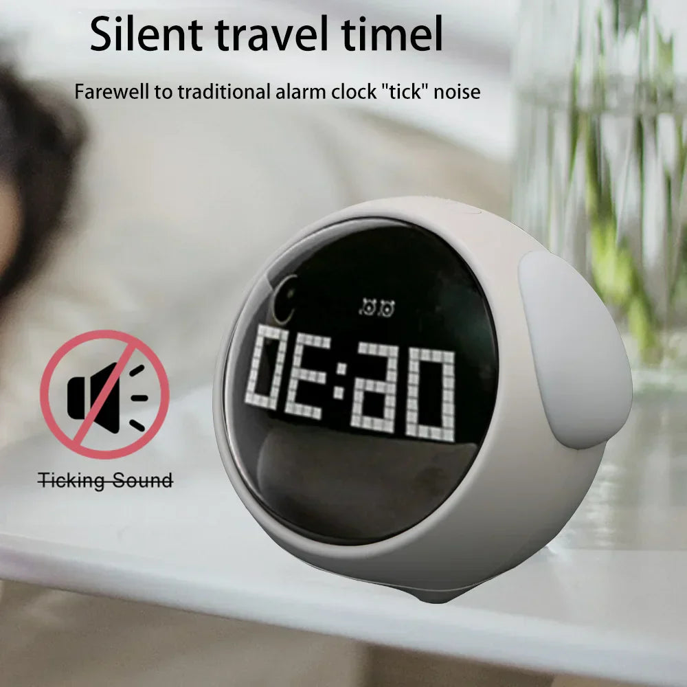 Cute Cartoon Night Light Alarm Clock with Voice Control