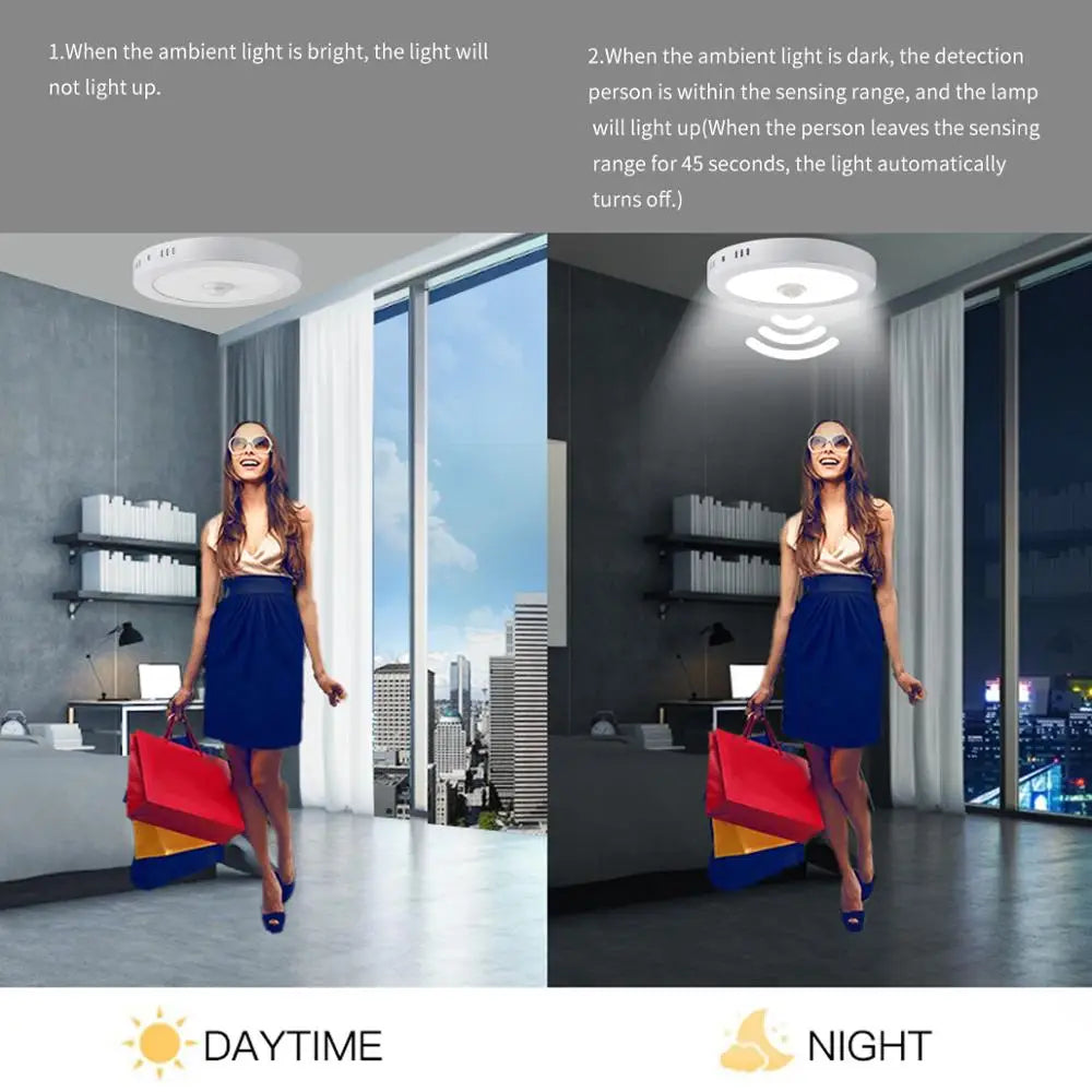 Motion Sensor LED Ceiling Lights - Aluminum Recessed Lighting