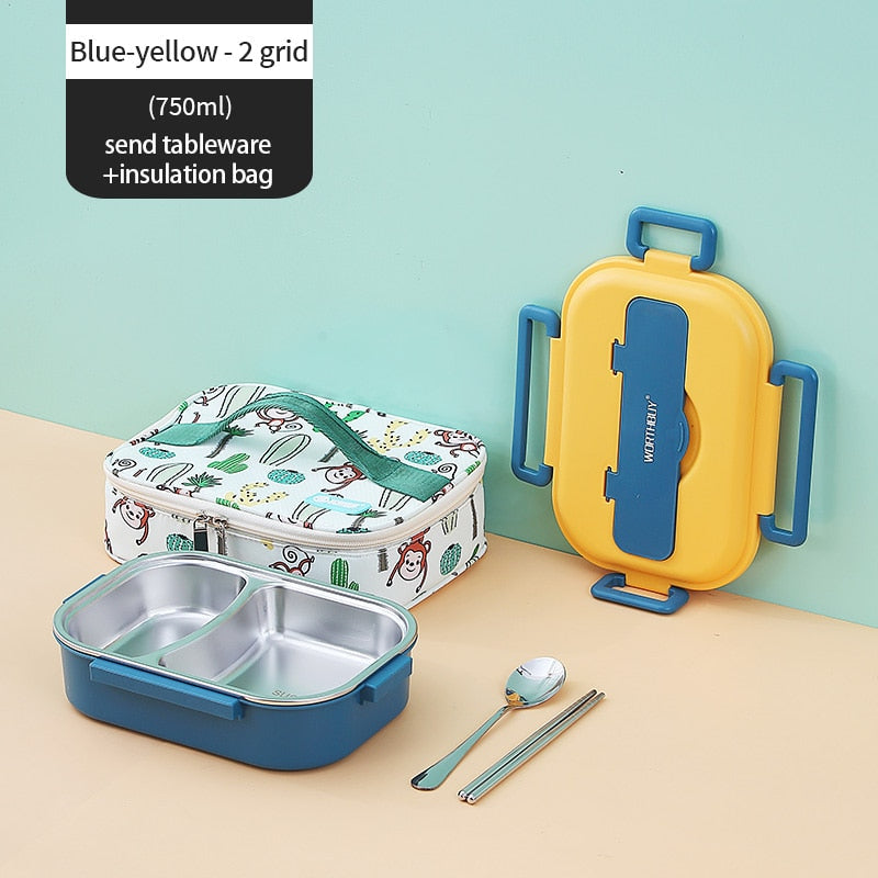 Stainless Steel Bento Lunchbox with Compartments for Kids