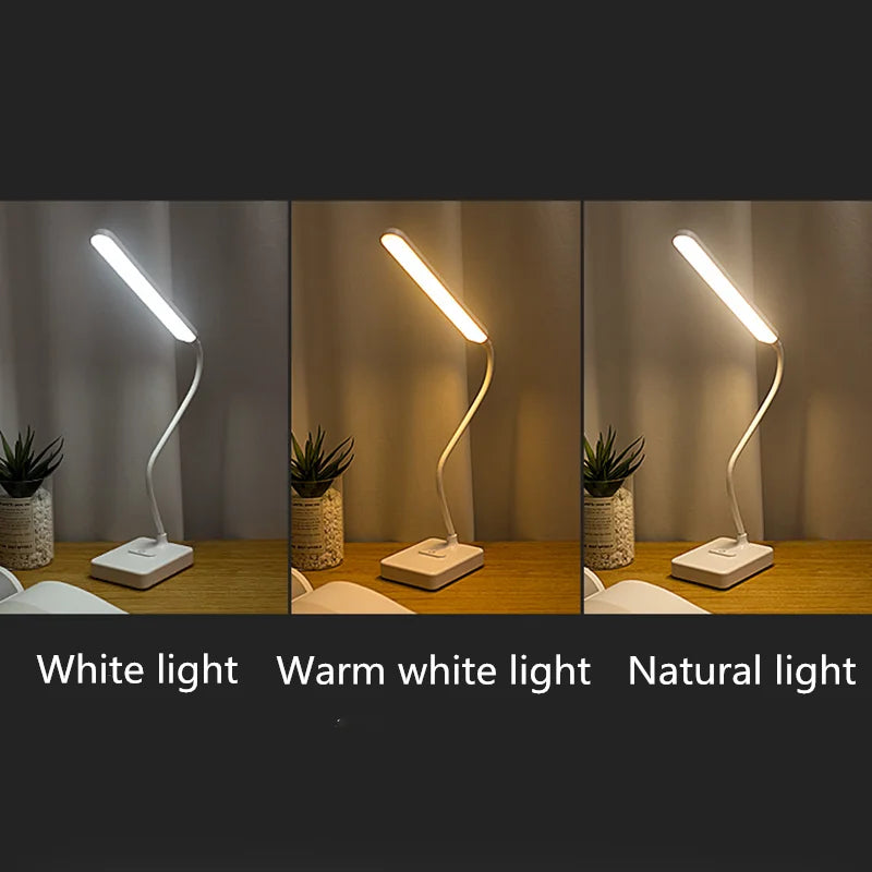 Dimmable Eye-Friendly LED Desk Lamp with Touch Control and Phone Holder